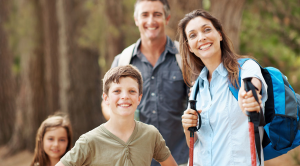 Family health and fitness Nordic walking